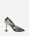 Loewe Mesh Toy Pumps With Embellished Floral Pattern