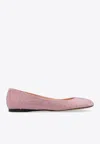 Loewe Toy Ballerina In Suede Kidskin And Allover Rhinestones In Pink