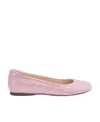 Loewe Toy Ballerina In Suede Kidskin And Allover Rhinestones In Pink