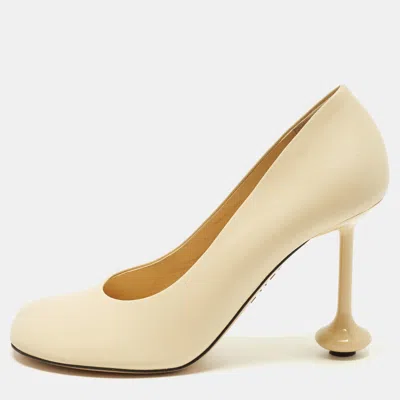 Pre-owned Loewe Toy Size 40 Beige Leather Round Toe Pumps