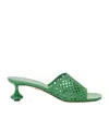 Loewe Toy Leather Woven Slide Sandals In Animal Print