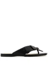 Loewe Women Toy Panta Toe Post Sandal In Black