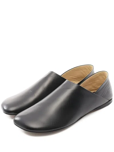 Pre-owned Loewe Toy Slip-on Leather Loafers In Black