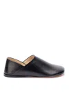 Loewe Pointed Toe Black Sandals In Goat Leather In Black