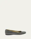 Loewe All-over Rhinestoned Leather Ballet Flats In Multi