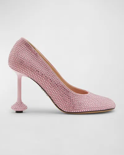 Loewe Toy Strass Leather Pumps In Pink