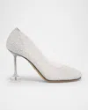 Loewe Toy Crystal-embellished Mesh Pumps In White