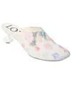 Loewe 45mm Floral Print Calf Leather Mules In White
