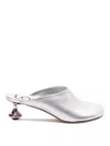 Loewe Toy Mule In Laminated Lambskin In Silver