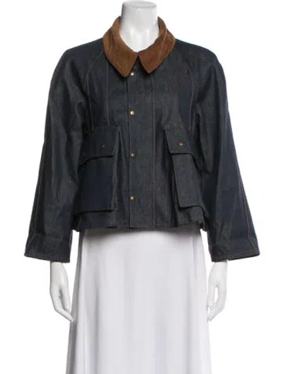 Pre-owned Loewe Trapeze Denim Jacket In Blue
