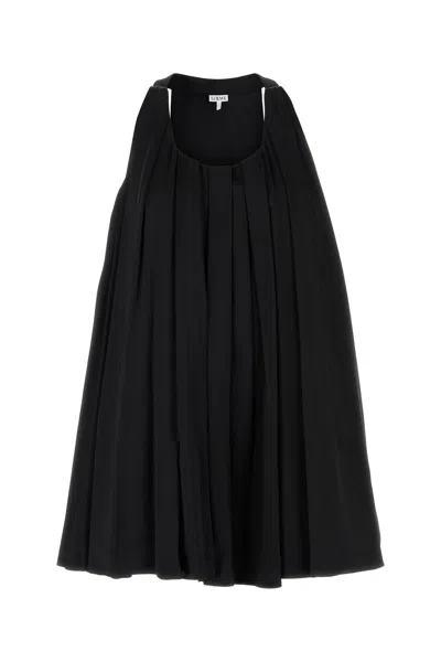 LOEWE MINI ABITO IN RASO NERO DONNA