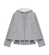 Loewe Womens Light Grey Anagram-embroidery Hooded Trapeze Cotton-blend Jacket In Gray
