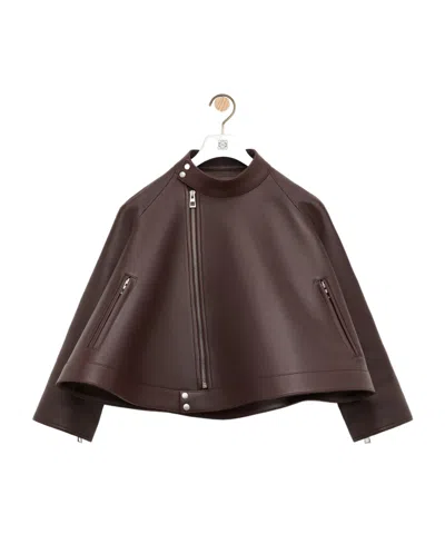 Loewe Trapeze Jacket In Nappa Lambskin In Brown