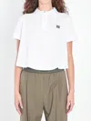 Loewe Women Cotton Trapeze Polo Shirt In White
