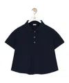 Loewe Womens Dark Navy Trapeze Cropped Cotton Polo Shirt In Blue