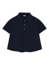 Loewe Womens Dark Navy Trapeze Cropped Cotton Polo Shirt In Black