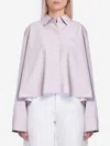 Loewe Anagram Trapeze Cropped Shirt In Purple