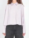 Loewe Anagram Trapeze Cropped Shirt In Purple
