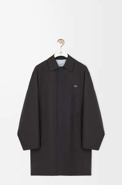 Loewe Trench Coat In Technical Silk Size: 44 For Man In Black