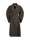 Loewe Circle Trench Coat With Belted Waist In Loden Green