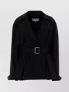 Loewe Trench Coat With Belted Waist And Pleats In Black