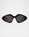 Loewe Triangle Slim 50mm Geometric Sunglasses In Black