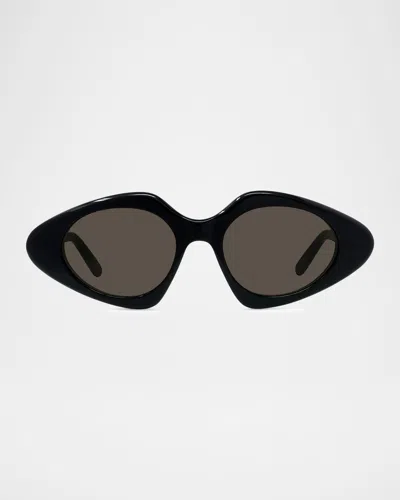 Loewe Triangle Slim 50mm Geometric Sunglasses In Black