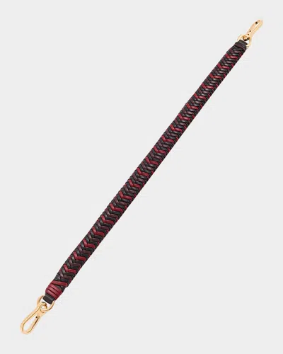 Loewe Tricolor Woven Leather Shoulder Strap In Black