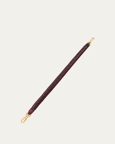 Loewe Tricolor Woven Leather Shoulder Strap In Black Multi