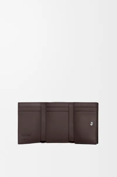 Loewe Trifold Wallet In Satin Leather Skin For Man In Brown