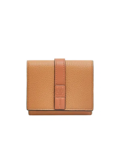 Loewe Trifold Wallet In Soft Grained Calfskin In Brown