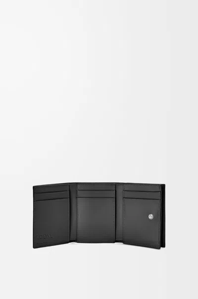 Loewe Trifold Wallet In Soft Grained Leather Skin For Man In Anthracite
