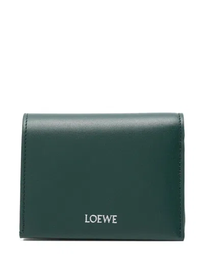 Loewe Trifold Zip Wallet In Green