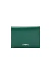 Loewe Trifold Zip Wallet In Green
