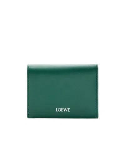 Loewe Trifold Zip Wallet In Green