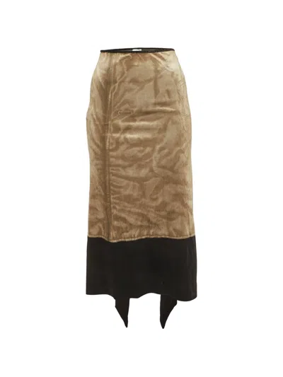 Pre-owned Loewe Trompe L'oeil Midi Skirt In Neutral