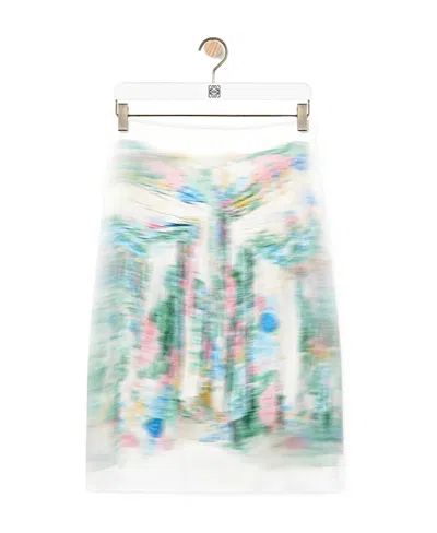 Loewe Skirt In Viscose And Silk In White