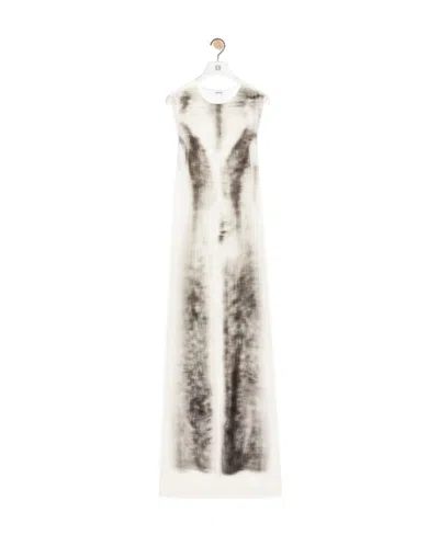 Loewe Tube Dress In Velvet In White