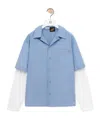 Loewe Trompe L'oeil Shirt In Cotton Blend In Blue
