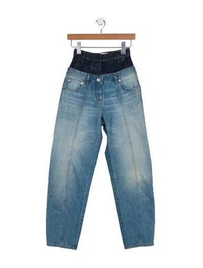 Pre-owned Loewe Trompe L'oeil Straight Leg Jeans In Blue
