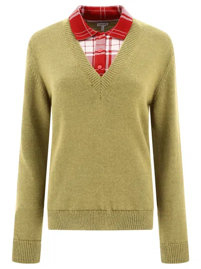 Loewe "trompe L'oeil" Sweater In Green