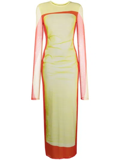 Loewe Trompe L'oeil Tube Dress In Yellow