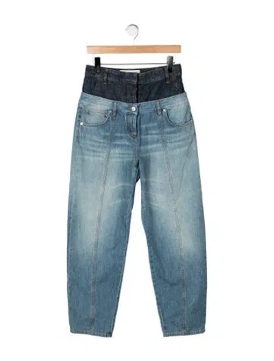 Pre-owned Loewe Trompe L'oeil Wide Leg Jeans In Blue
