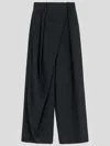 Loewe Anthracite Grey Wool Wide Trousers Women