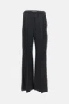 Loewe Wool Trousers With Wide Leg And Elastic Waistband In Black