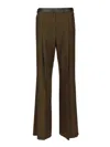 Loewe Logo Embossed Pleat Detail Trousers In Brown