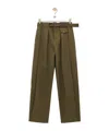 Loewe Trousers In Cotton And Silk In Green