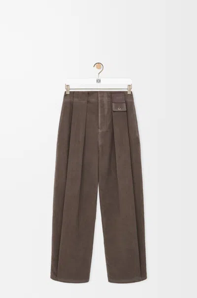 Loewe Button Pleated Trousers In Brown