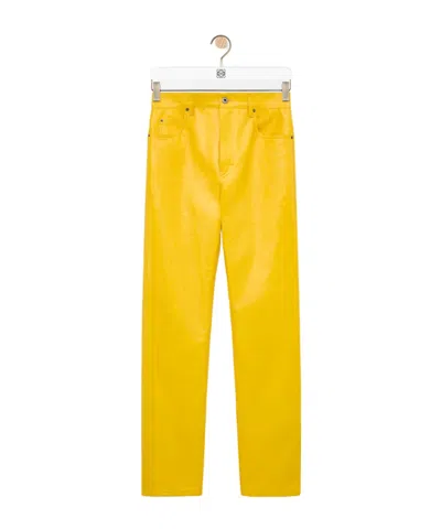 Loewe Trousers In Cotton Blend In Yellow