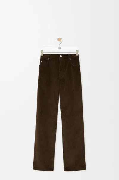 Loewe Trousers In Cotton Corduroy Size:34 For Woman In Brown
